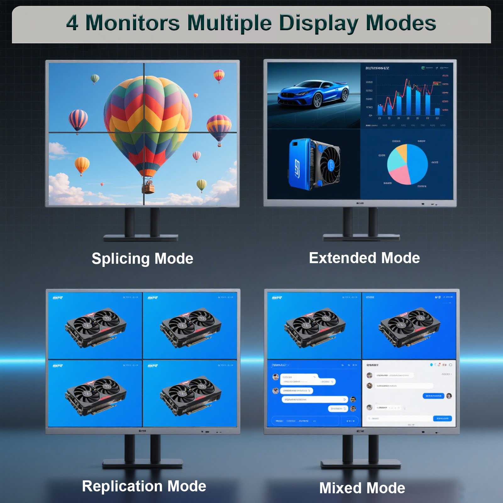 Placa gráfica multimonitores S - 4 Hdmi Multi Monitor Video Card 4K avaliação e preço
